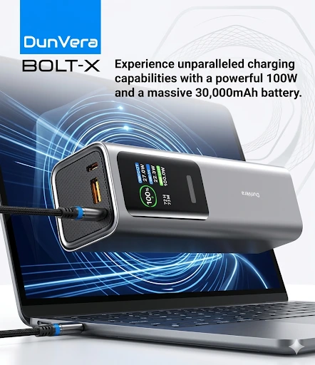 dunvera power bank charging laptop