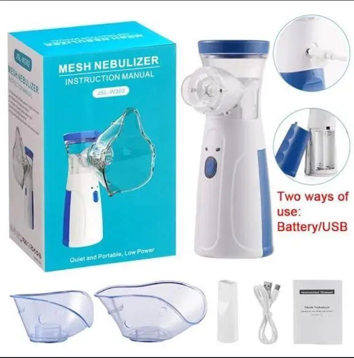 Portable Mesh Nebulizer Blue USB Battery Powered