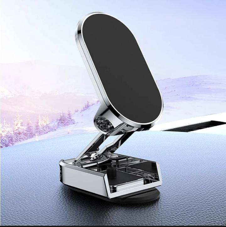Magnetic Car Phone Holder Rotating ABS Black