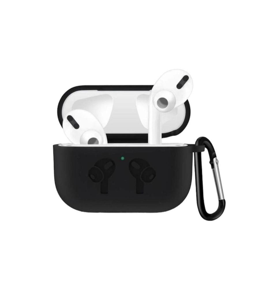 AirPods Pro Silicone Case Black Shockproof with Carabiner