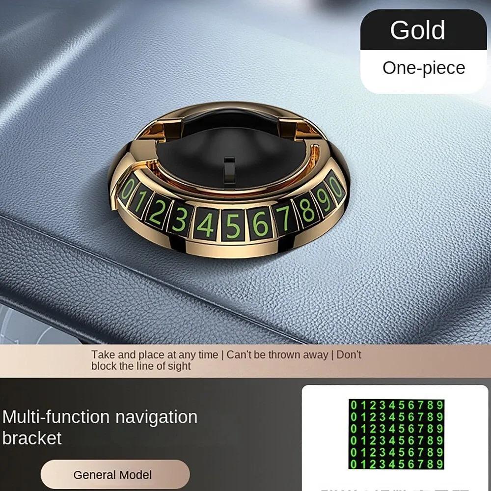 Golden Multi-Function Car Phone Holder with Number Display