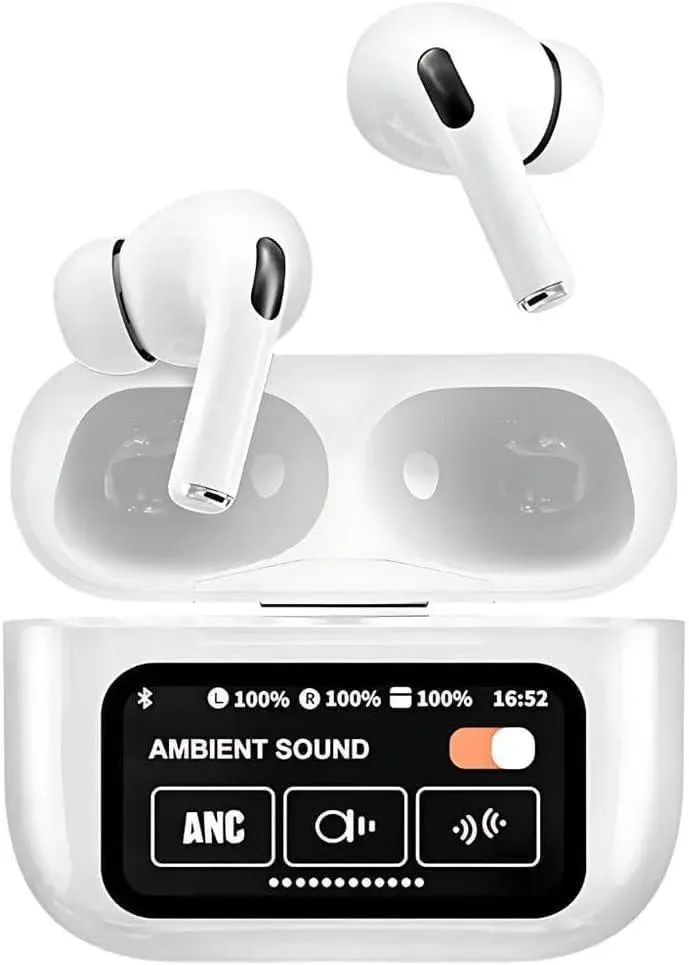 White AirPods Pro with LCD Case ANC Bluetooth 5.0