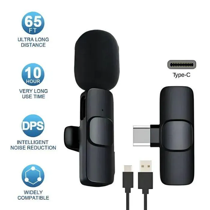 Wireless Type-C Mic for Vlogging & Streaming