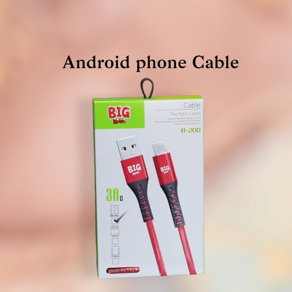 Android Fast Charging Cable B-200 Red
