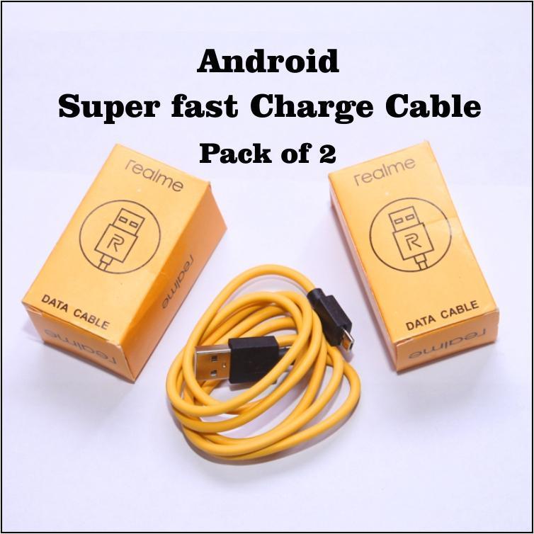 Realme Fast Charging Cable Yellow Pack of 2