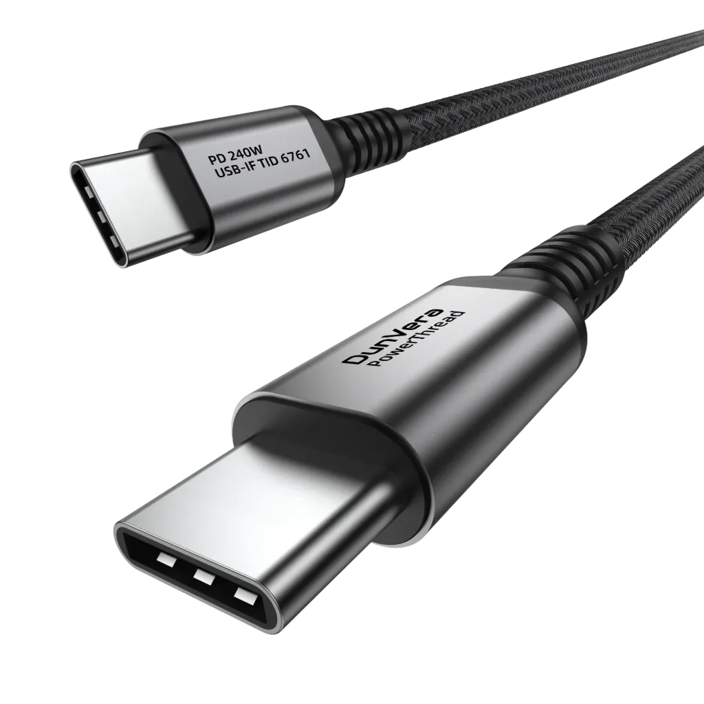 DunVera PowerThread USB-IF Certified 240W USB-C to USB-C Cable (1m)
