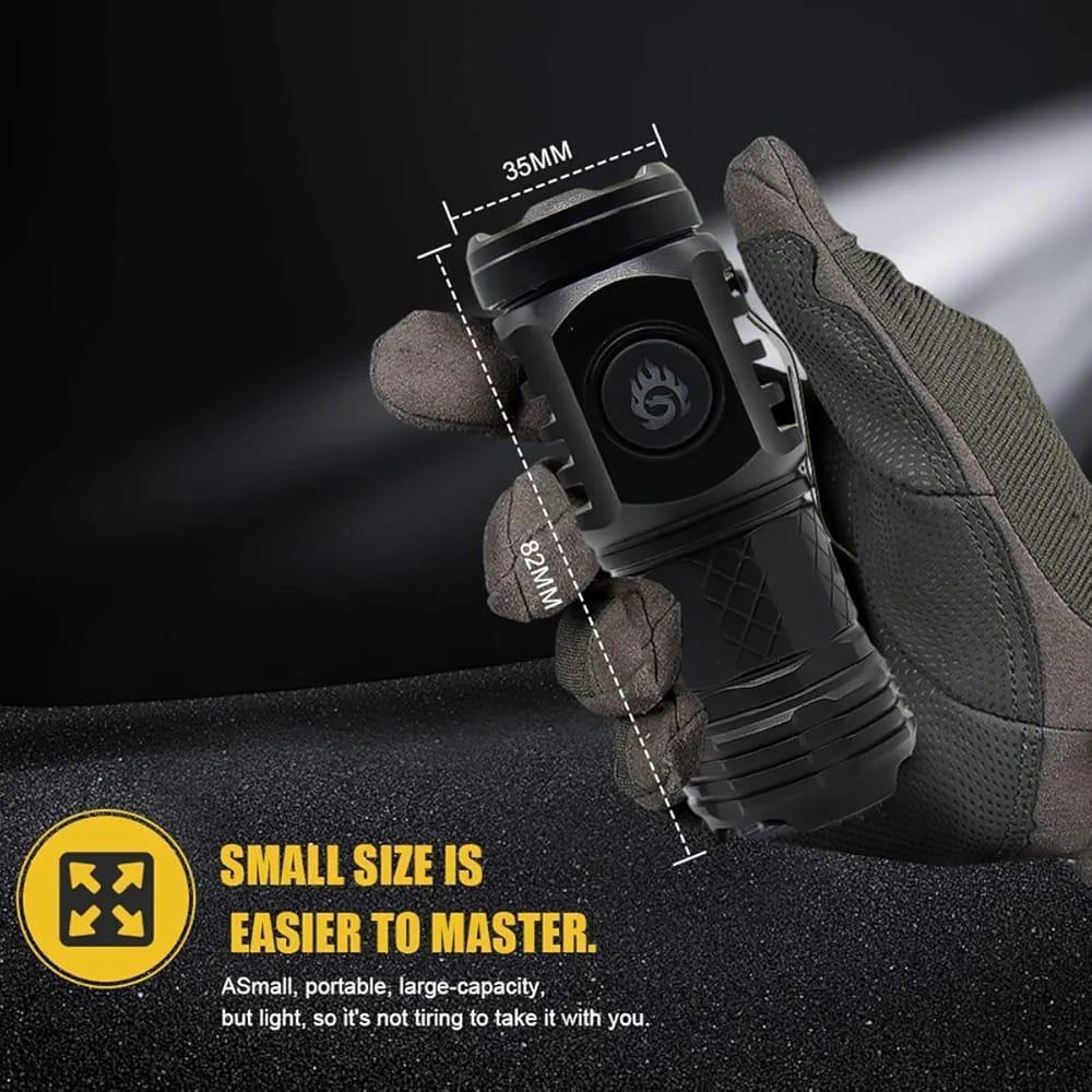 Portable LED Rechargeable Torch Black USB Charge