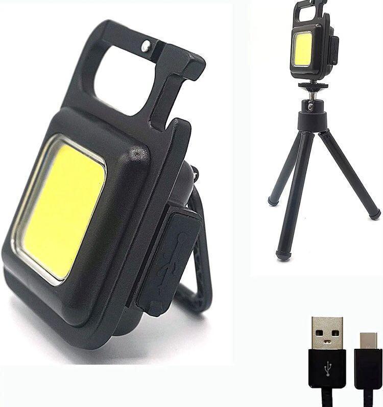 Rechargeable LED Keychain Light with 3 Modes & Magnet Base