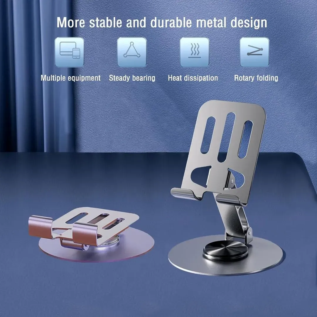 Universal 360° Rotating Metal Phone Stand Black